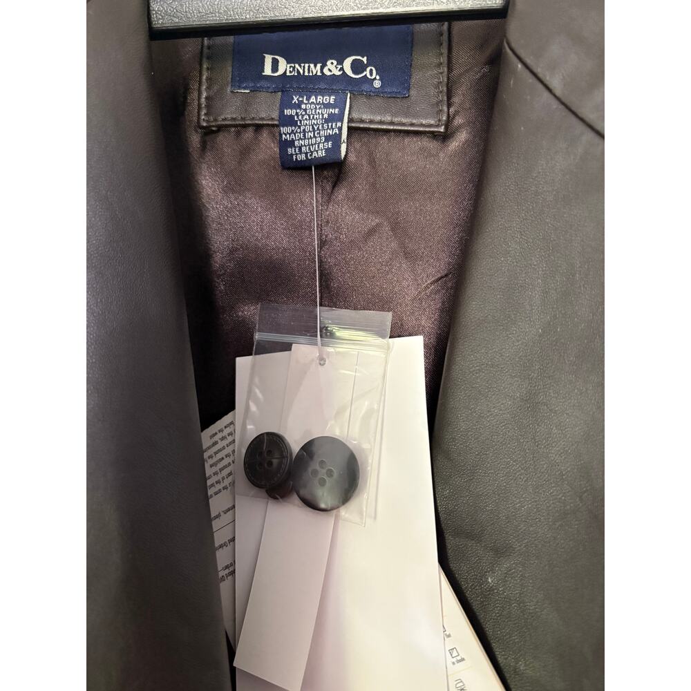 Denim & Co. Size XL Brown Leather Blazer BNWT - Picture 2 of 5